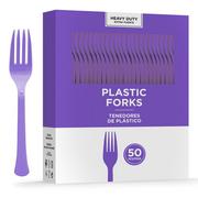 Purple Heavy-Duty Plastic Forks, 50ct
